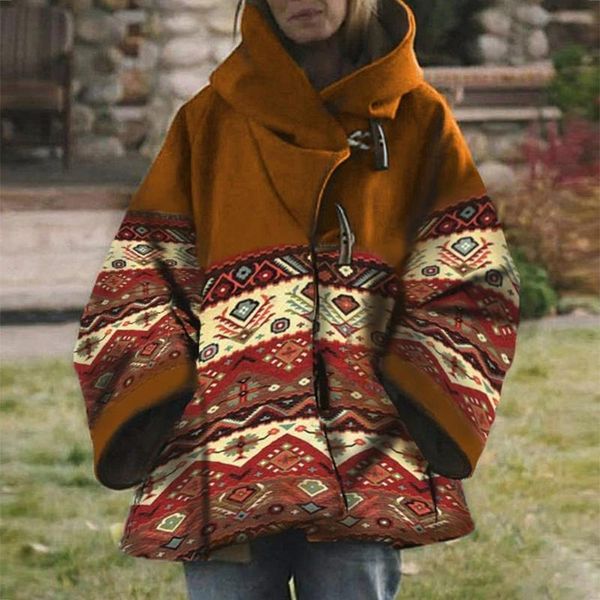 women's wool & blends womens casual retro printed outwear long sleeve hooded ladies jacket coat claw button female mulher parkas outerw, Black
women's wool & blends womens casual retro printed outwear long sleeve hooded ladies jacket coat claw button female mulher parkas outerw, Black