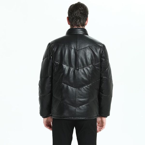 men's leather & faux warm men genuine duck down jacket thick 100% natural sheepskin soft skin coat winter clothing m181, Black
men's leather & faux warm men genuine duck down jacket thick 100% natural sheepskin soft skin coat winter clothing m181, Black