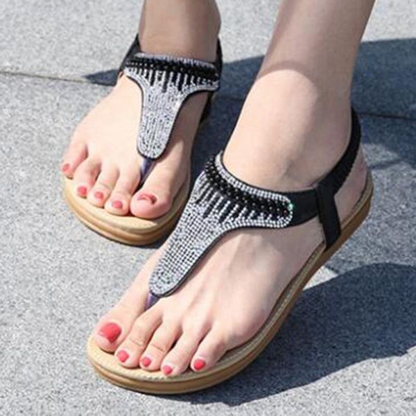 women shoes bohemian sandals summer rhinestone pearl flat pinched herringbone women's fashion beach ll96, Black
women shoes bohemian sandals summer rhinestone pearl flat pinched herringbone women's fashion beach ll96, Black