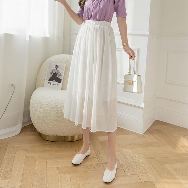 skirts summer chiffon long black skirt female casual korean fashion clothing elegant elastic high waist solid a-line for women
skirts summer chiffon long black skirt female casual korean fashion clothing elegant elastic high waist solid a-line for women