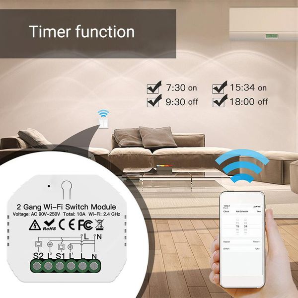smart home control wifi switch module household controller mini remote 16a on & off device voice
smart home control wifi switch module household controller mini remote 16a on & off device voice