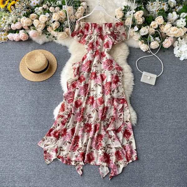 bohemian irregular floral long dress women vacation beach short sleeve ruffle chiffon vestidos female high waist robe summer, Black;gray
bohemian irregular floral long dress women vacation beach short sleeve ruffle chiffon vestidos female high waist robe summer, Black;gray