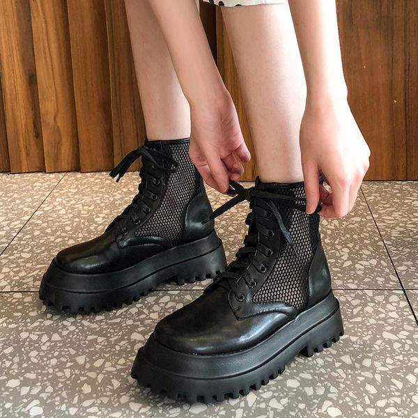 boots women platform shoes chunky tall ankle cool air mesh lace up designer girls fashion thick-sold high heel pumps, Black
boots women platform shoes chunky tall ankle cool air mesh lace up designer girls fashion thick-sold high heel pumps, Black