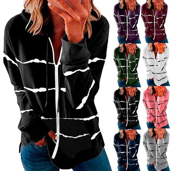 women's jackets striped coat long sweatshirts jacket zip full sleeve womens lightweight hoodie, Black;brown
women's jackets striped coat long sweatshirts jacket zip full sleeve womens lightweight hoodie, Black;brown