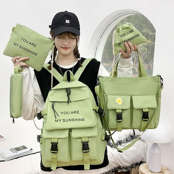 backpack 5 pcs set women 2021 canvas travel student schoolbag casual letters school for teenage girl
backpack 5 pcs set women 2021 canvas travel student schoolbag casual letters school for teenage girl