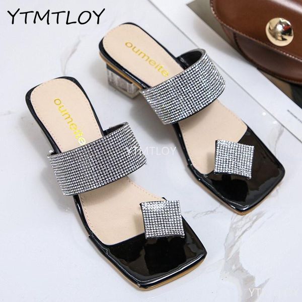 summer style shoes women sandals bling crystal ladies slippers square heel zapatillas mujer casa, Black
summer style shoes women sandals bling crystal ladies slippers square heel zapatillas mujer casa, Black