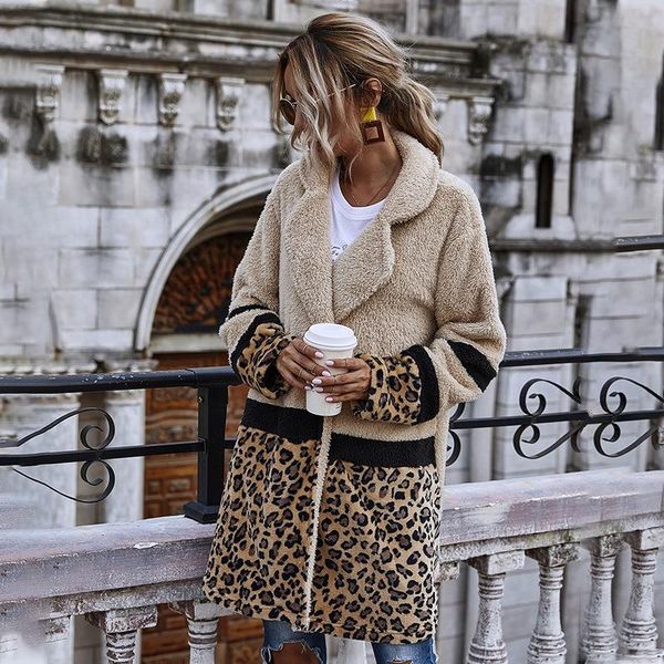 women's fur & faux leopard print imitation lamb jacket 2021 autumn and winter coat flocking fashion mid-length women, Black
women's fur & faux leopard print imitation lamb jacket 2021 autumn and winter coat flocking fashion mid-length women, Black