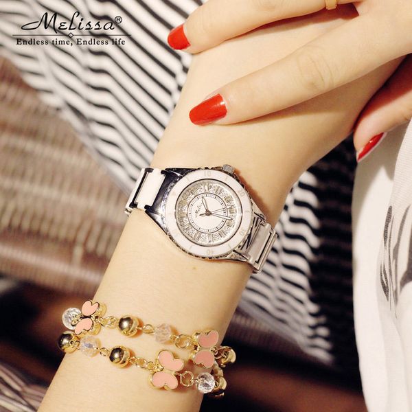 brand luxury watches classic fashion watch designer watch marissa women's ceramic ultra-thin quartz bracelet student rhinestone, Slivery;brown
brand luxury watches classic fashion watch designer watch marissa women's ceramic ultra-thin quartz bracelet student rhinestone, Slivery;brown