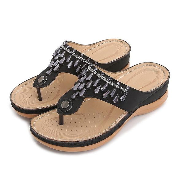 women slippers summer ladies bling sewing clip toe sandals female flip flops wedges platform shoes fashion women's slides, Black
women slippers summer ladies bling sewing clip toe sandals female flip flops wedges platform shoes fashion women's slides, Black