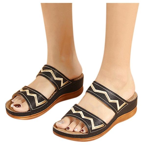 ladies summer slippers wear slope heel heighten sandals outdoor leisure beach open toe breathable, Black
ladies summer slippers wear slope heel heighten sandals outdoor leisure beach open toe breathable, Black