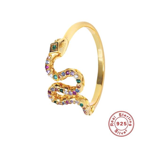 sterling silver rings for women men colorful zircon crystal serpent snake finger ring anillos mujer snack jewelry pendientes cluster, Golden;silver
sterling silver rings for women men colorful zircon crystal serpent snake finger ring anillos mujer snack jewelry pendientes cluster, Golden;silver