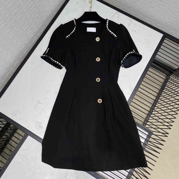 dress high-end solid color sweet dress women fashion design short sleeve single breasted casual a-line party dresses, Black;gray
dress high-end solid color sweet dress women fashion design short sleeve single breasted casual a-line party dresses, Black;gray