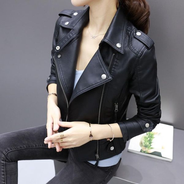 women's leather & faux 2021 pu women blazer coat female bike jacket black zipper outfit spring autumn
women's leather & faux 2021 pu women blazer coat female bike jacket black zipper outfit spring autumn