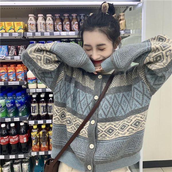 women's knits & tees autumn winter women knitwear o-neck single breasted long sleeve sweater ladies casual plaid loose fit knitted outw, White
women's knits & tees autumn winter women knitwear o-neck single breasted long sleeve sweater ladies casual plaid loose fit knitted outw, White