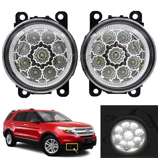 2pcs/lot car led fog lights for ford explorer 2011-2014 fiesta mk7 2008-2013 fog lamps