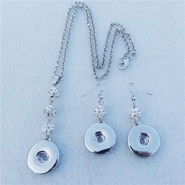 earrings & necklace 18mm snap buttons polymer clay crystal rhinestone disco ball jewelry set for women, Silver
earrings & necklace 18mm snap buttons polymer clay crystal rhinestone disco ball jewelry set for women, Silver