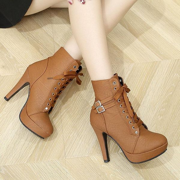 boots high heel 2021 autumn winter style strapping slim platform women's short fashion belt, Black
boots high heel 2021 autumn winter style strapping slim platform women's short fashion belt, Black