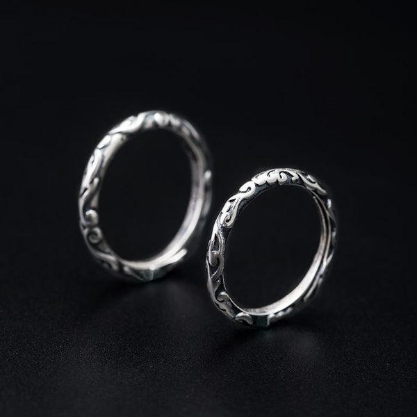 cluster rings 925 sterling silver vintage ring men and women cool opening simple fashion carved couple cloud pattern jewelry, Golden;silver
cluster rings 925 sterling silver vintage ring men and women cool opening simple fashion carved couple cloud pattern jewelry, Golden;silver