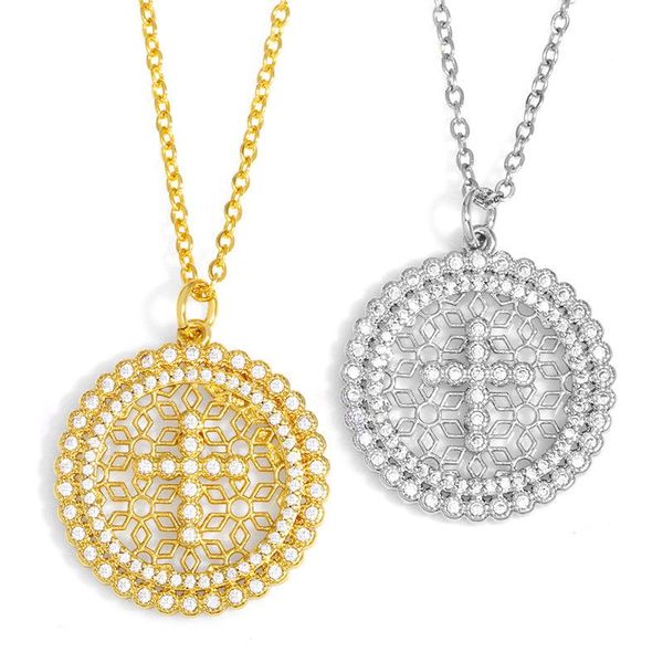 pendant necklaces gold silvering round cross shine zirocn necklace creative charm collarbone chain women choker jewelry gift, Silver
pendant necklaces gold silvering round cross shine zirocn necklace creative charm collarbone chain women choker jewelry gift, Silver
