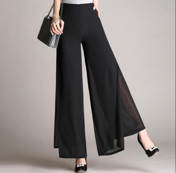 women's pants & capris 2021 fashion summer high waist double layer chiffon wide leg casual trousers flares skirt rq81, Black;white
women's pants & capris 2021 fashion summer high waist double layer chiffon wide leg casual trousers flares skirt rq81, Black;white
