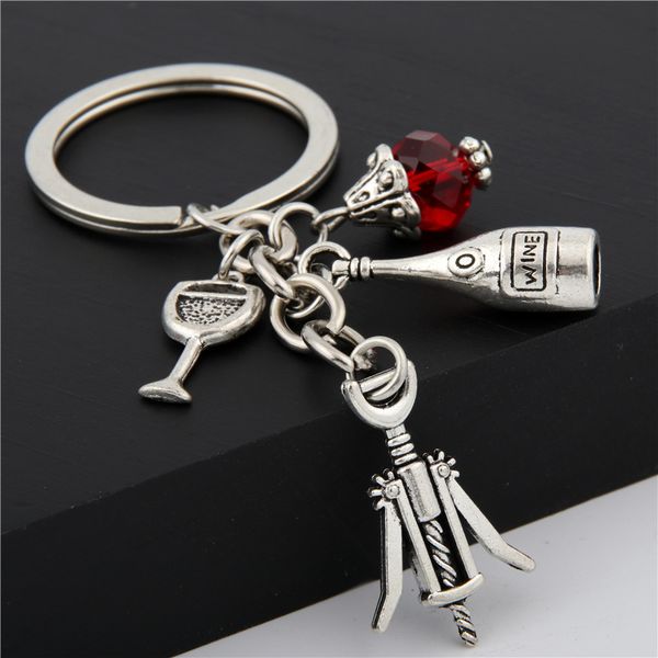 10pcred wine glass charm keychain cheers jewelry gifts for wine lover wine bottle opener charm red beads keyring e1674, Silver
10pcred wine glass charm keychain cheers jewelry gifts for wine lover wine bottle opener charm red beads keyring e1674, Silver