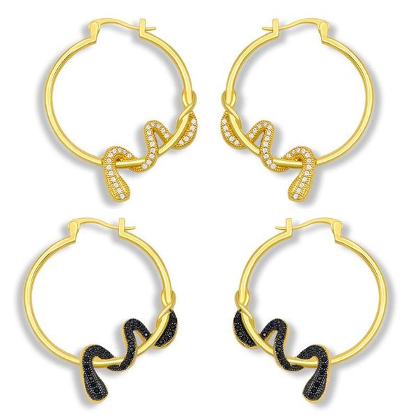 creative personality jewelry exaggerated punk style micro inlaid zircon serpentine gold hoop earrings for women & huggie, Golden;silver
creative personality jewelry exaggerated punk style micro inlaid zircon serpentine gold hoop earrings for women & huggie, Golden;silver