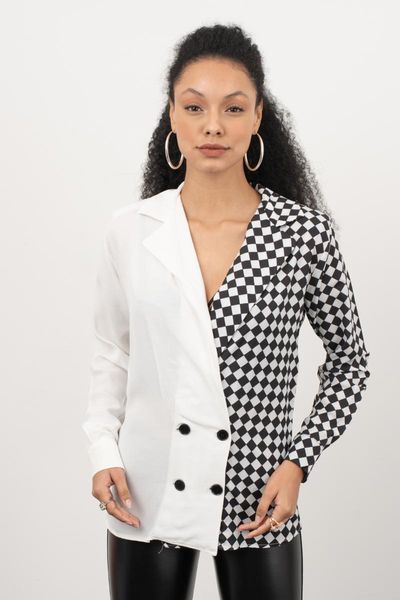 women's jackets white plaid shoulder pads jacket season summer spring modern design double button elegant women clothing, Black;brown
women's jackets white plaid shoulder pads jacket season summer spring modern design double button elegant women clothing, Black;brown