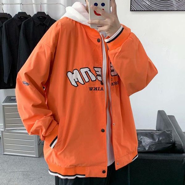men's jackets spring and autumn japanese trend fake two-piece baseball uniform jacket harajuku korean couple hooded men, Black;brown
men's jackets spring and autumn japanese trend fake two-piece baseball uniform jacket harajuku korean couple hooded men, Black;brown