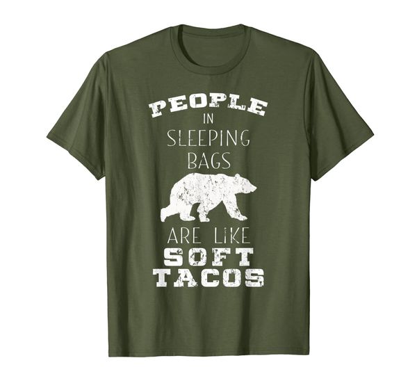 camping shirt people in sleeping bags like tacos, White;black 
camping shirt people in sleeping bags like tacos, White;black
