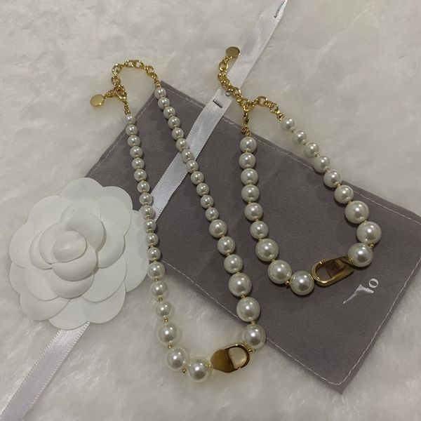 new size pearl d letter bracelet necklace women's high version fashion simple net red clavicle chain, Silver
new size pearl d letter bracelet necklace women's high version fashion simple net red clavicle chain, Silver