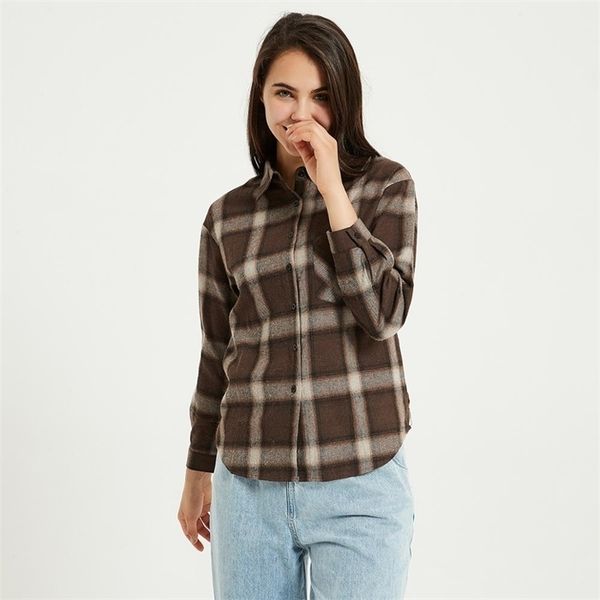 wixra women blouse turn-down collar loose long sleeve plaid casual shirts lady casual style clothes blusas, White
wixra women blouse turn-down collar loose long sleeve plaid casual shirts lady casual style clothes blusas, White