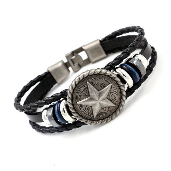 wristbands japan and south korea trend antique round five pointed star rivet cowhide bracelet multi-layer woven leather for men women punk, Golden;silver
wristbands japan and south korea trend antique round five pointed star rivet cowhide bracelet multi-layer woven leather for men women punk, Golden;silver