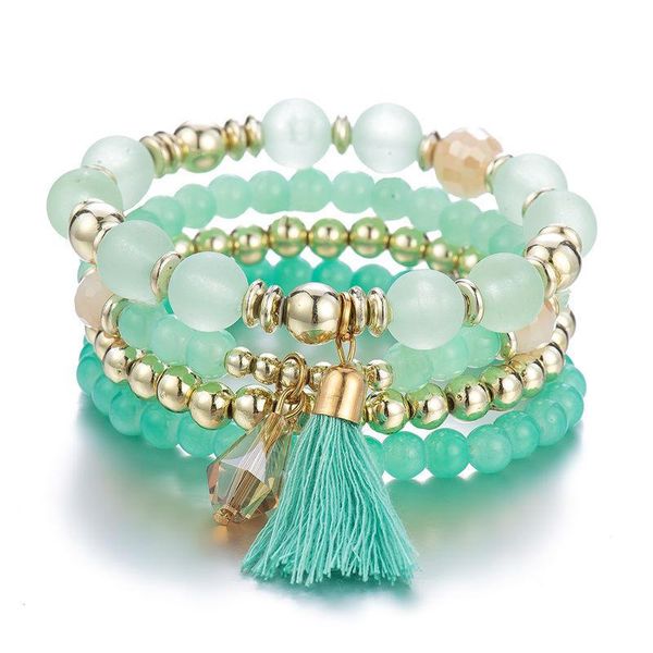 beaded, strands bohemian handmade beaded bracelet women's fashion multilayer elastic crystal bead pendant tassel, Black
beaded, strands bohemian handmade beaded bracelet women's fashion multilayer elastic crystal bead pendant tassel, Black