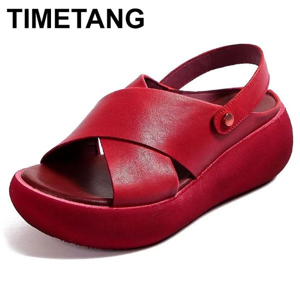 sandals timetang fashion retro leather peep-toe women's summer layer cowhide casual 6cm thick soles shoes, Black
sandals timetang fashion retro leather peep-toe women's summer layer cowhide casual 6cm thick soles shoes, Black