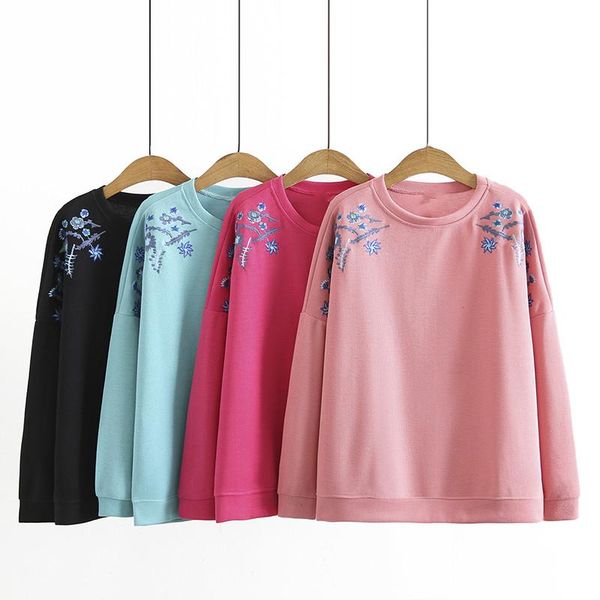 plus size t-shirt for women xl-4xl long sleeve round neck embroidered embroidery flower pattern spring and autumn large top, Black
plus size t-shirt for women xl-4xl long sleeve round neck embroidered embroidery flower pattern spring and autumn large top, Black