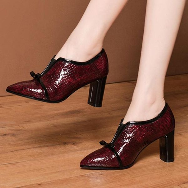 dress shoes high heels genuine leather pointed toe party woman slip on spring summer brand office pumps, Black
dress shoes high heels genuine leather pointed toe party woman slip on spring summer brand office pumps, Black