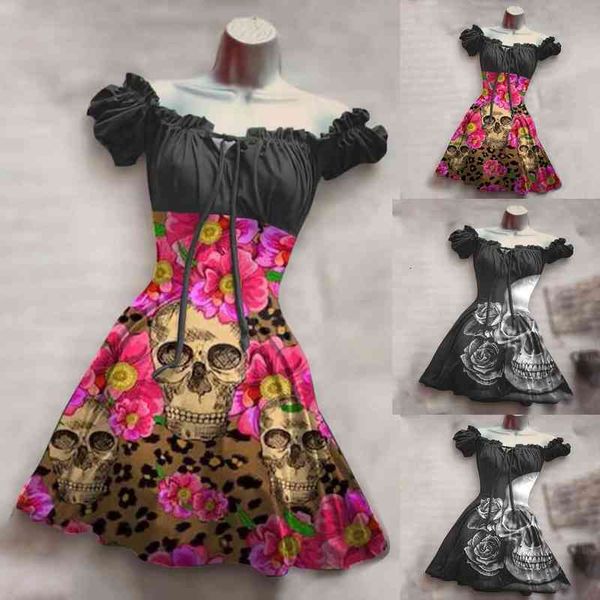 mini punk gothic harajuku summer womens dress pleated sleeve heart neckline skull flroal print dark academia, Black;gray
mini punk gothic harajuku summer womens dress pleated sleeve heart neckline skull flroal print dark academia, Black;gray