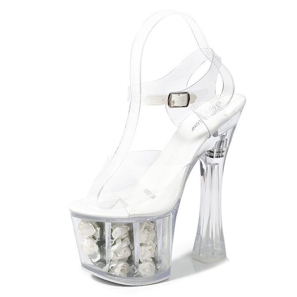 women beads open toe clear glass thick high heel summer flower sandal classic fashion pvc ankle strap transparent sandals, Black
women beads open toe clear glass thick high heel summer flower sandal classic fashion pvc ankle strap transparent sandals, Black