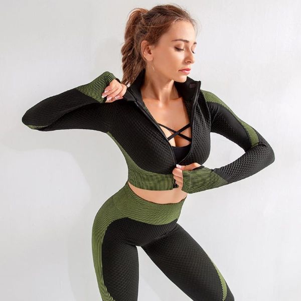 running sets 2/3pcs women yoga set workout sportswear gym clothing fitness long sleeve crop high waist leggings sports suits, Black;blue
running sets 2/3pcs women yoga set workout sportswear gym clothing fitness long sleeve crop high waist leggings sports suits, Black;blue