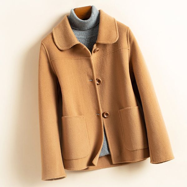 women's trench coats short female double-sided velvet jacket 100% pure wool autumn single winter breasted outerwear feminine cf21, Tan;black
women's trench coats short female double-sided velvet jacket 100% pure wool autumn single winter breasted outerwear feminine cf21, Tan;black