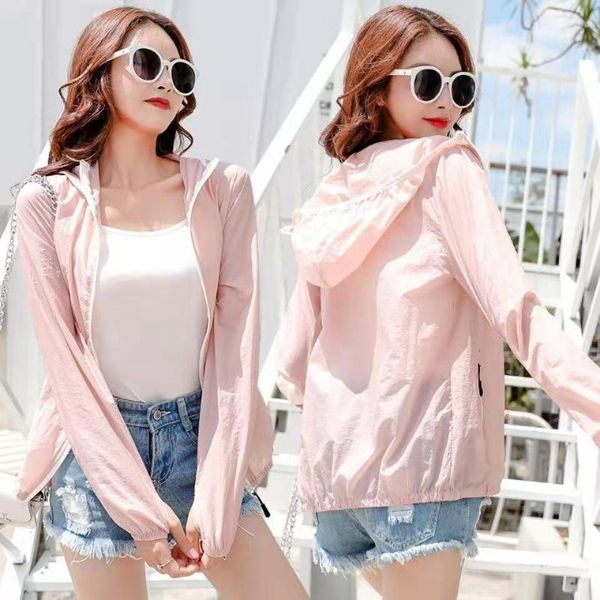 summer sunscreen clothing hooded women's coat with zipper pockets fashion pink white spring jackets 2021 windbreaker, Black;brown
summer sunscreen clothing hooded women's coat with zipper pockets fashion pink white spring jackets 2021 windbreaker, Black;brown