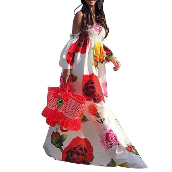 holiday women dresses boho off shoulder backless flare sleeve floral print maxi dress party out summer of the ordinary, Black;gray
holiday women dresses boho off shoulder backless flare sleeve floral print maxi dress party out summer of the ordinary, Black;gray