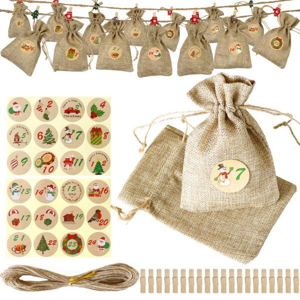 gift wrap 24 sets christmas bags burlap bundle pocket advent calendar candy with stickers clips
gift wrap 24 sets christmas bags burlap bundle pocket advent calendar candy with stickers clips