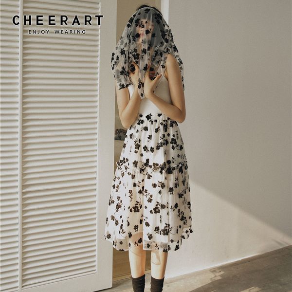 transparent blouse puff sleeve black floral see through sheer summer women smocked fashion 210427, White
transparent blouse puff sleeve black floral see through sheer summer women smocked fashion 210427, White