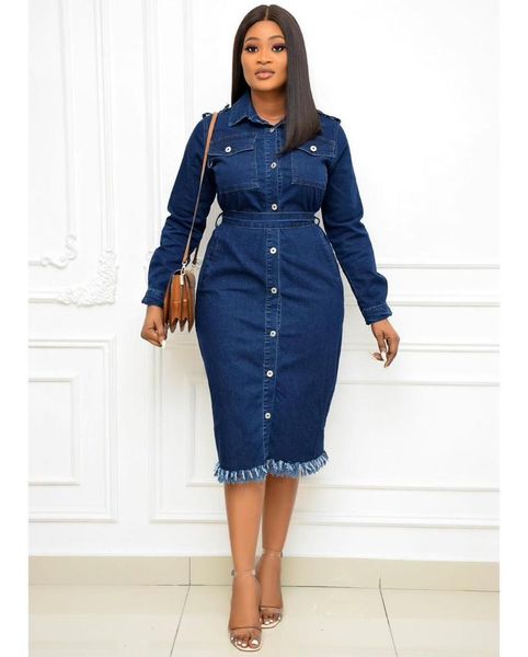 casual dresses 2021 african ladies fashion street commuter size single breasted pocket slim body long dress, Black;gray
casual dresses 2021 african ladies fashion street commuter size single breasted pocket slim body long dress, Black;gray