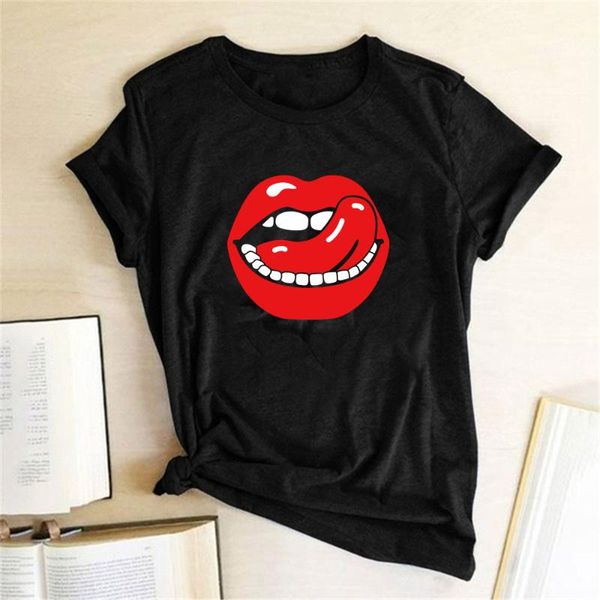 women's t-shirt red lip print women short sleeve o neck loose summer funny femme t-shirts 2021 tees clothes mujer camisetas, White
women's t-shirt red lip print women short sleeve o neck loose summer funny femme t-shirts 2021 tees clothes mujer camisetas, White