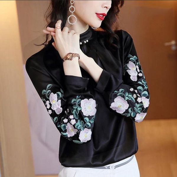 autumn embroidery sleeve women black blouses lady elegant bead work collar femme full shirts women's &, White
autumn embroidery sleeve women black blouses lady elegant bead work collar femme full shirts women's &, White