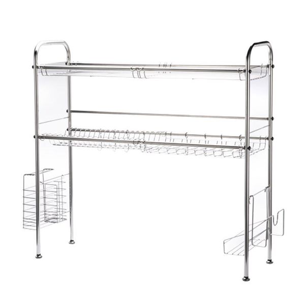 2tier stainless steel kitchen shelf organizer dishes drying rack over sink drain storage counterutensils holder & organization
2tier stainless steel kitchen shelf organizer dishes drying rack over sink drain storage counterutensils holder & organization