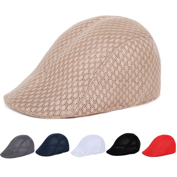 visors summer men women's casual mesh flat beret hat 2021 fashion adjustable breathable golf sunscreen caps solid color hollow, Blue;gray
visors summer men women's casual mesh flat beret hat 2021 fashion adjustable breathable golf sunscreen caps solid color hollow, Blue;gray