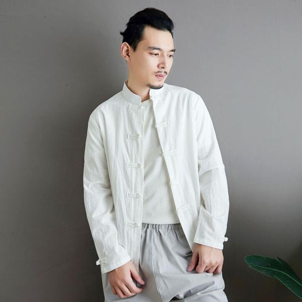 men's casual shirts men cotton linen shirt retro chinese style stand collar summer training button up long sleeve white blue uniform, White;black
men's casual shirts men cotton linen shirt retro chinese style stand collar summer training button up long sleeve white blue uniform, White;black